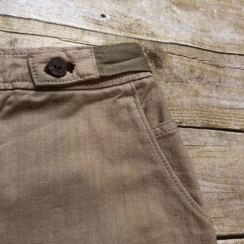 Anthropologie Daughters of the Liberation Tan Cotton Linen Blend Skirt